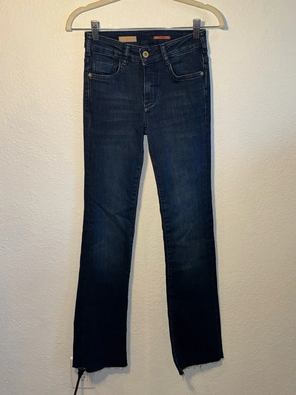 PILCRO Anthropologie The Demilune Bootcut Dark Wash High Rise Jeans Size 24 Tall